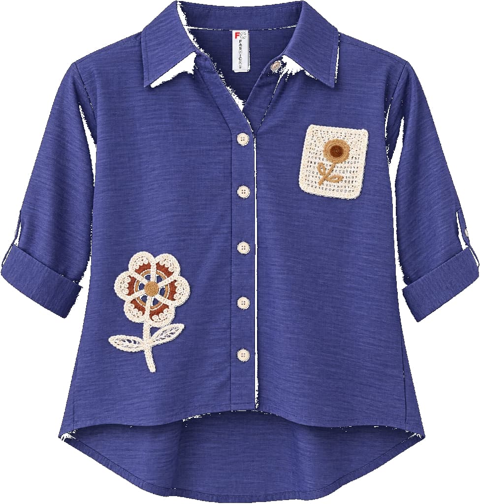 Editorial Look 02 - Blue Flower Patch Shirt